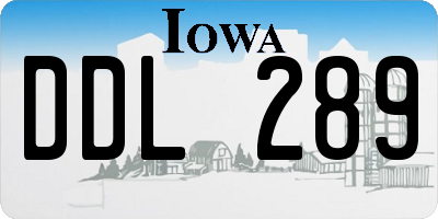 IA license plate DDL289