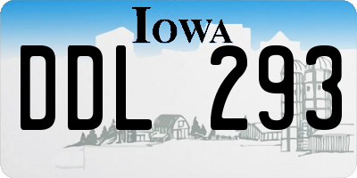 IA license plate DDL293
