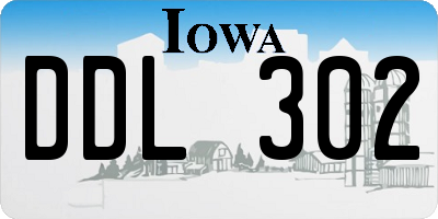 IA license plate DDL302