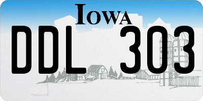 IA license plate DDL303