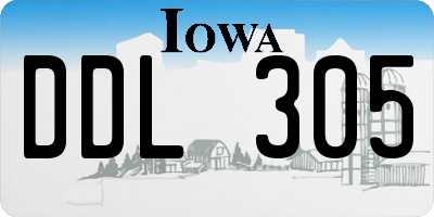 IA license plate DDL305