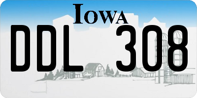 IA license plate DDL308