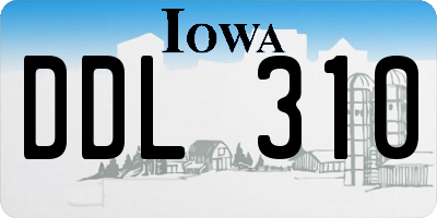IA license plate DDL310