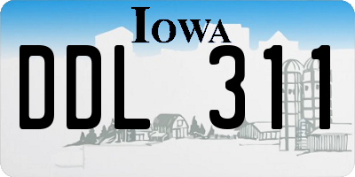 IA license plate DDL311