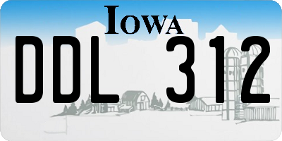 IA license plate DDL312