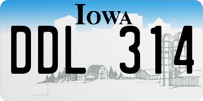 IA license plate DDL314