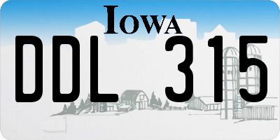 IA license plate DDL315