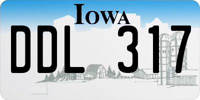 IA license plate DDL317
