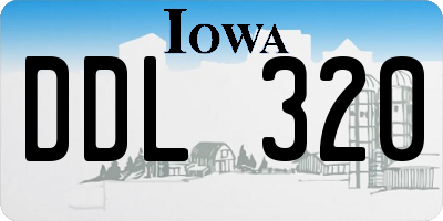 IA license plate DDL320