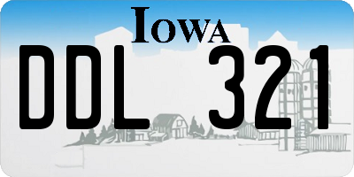 IA license plate DDL321