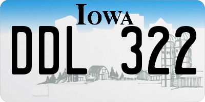 IA license plate DDL322