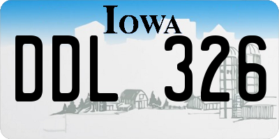 IA license plate DDL326