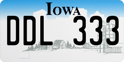 IA license plate DDL333