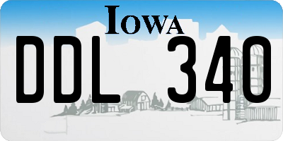 IA license plate DDL340