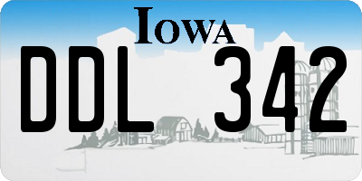 IA license plate DDL342