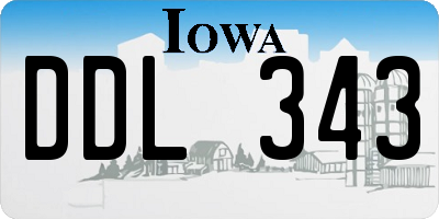 IA license plate DDL343