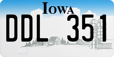 IA license plate DDL351