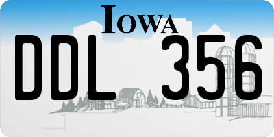 IA license plate DDL356