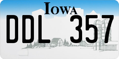 IA license plate DDL357
