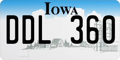 IA license plate DDL360
