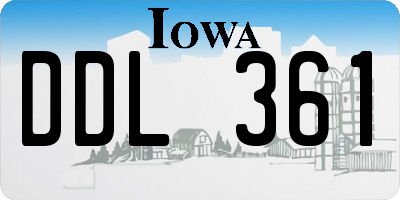IA license plate DDL361