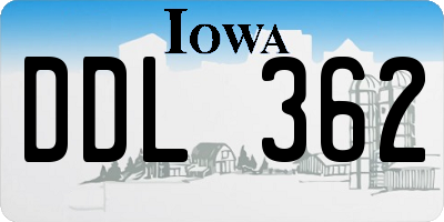 IA license plate DDL362
