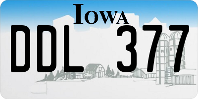 IA license plate DDL377