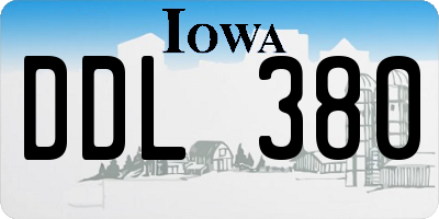 IA license plate DDL380