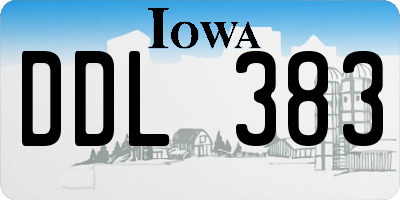 IA license plate DDL383