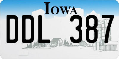 IA license plate DDL387