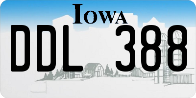 IA license plate DDL388