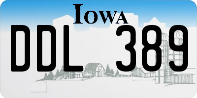 IA license plate DDL389