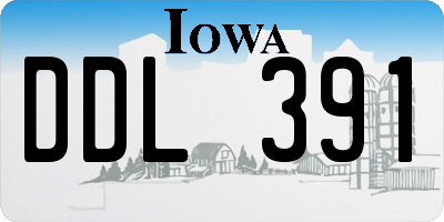 IA license plate DDL391