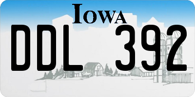 IA license plate DDL392