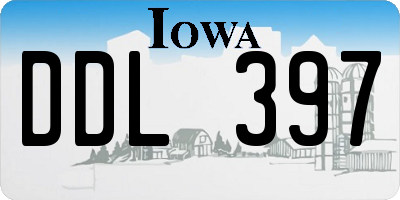 IA license plate DDL397