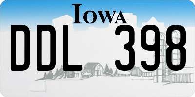 IA license plate DDL398