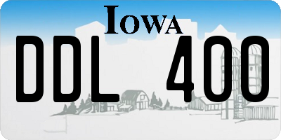 IA license plate DDL400