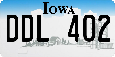 IA license plate DDL402