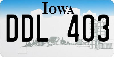 IA license plate DDL403