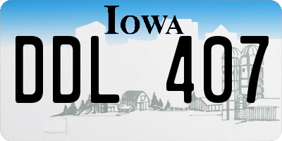 IA license plate DDL407