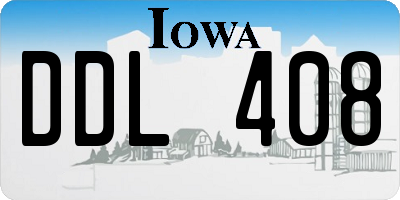IA license plate DDL408