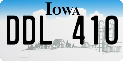 IA license plate DDL410