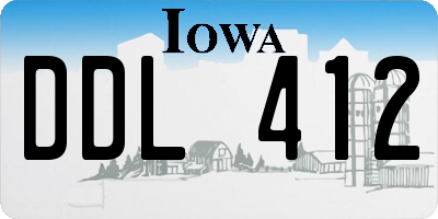IA license plate DDL412