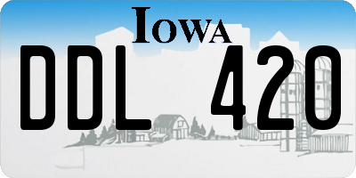 IA license plate DDL420