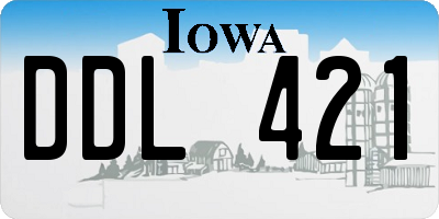 IA license plate DDL421