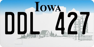 IA license plate DDL427