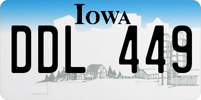 IA license plate DDL449