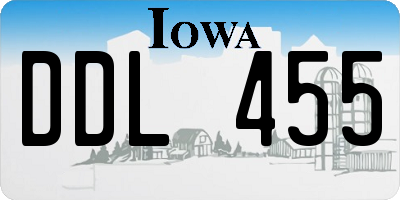 IA license plate DDL455