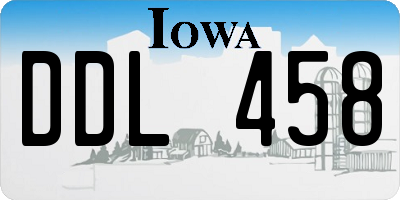 IA license plate DDL458