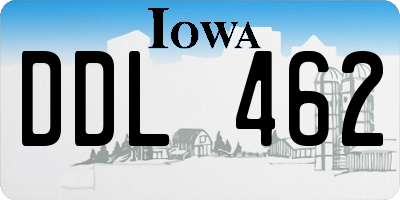 IA license plate DDL462